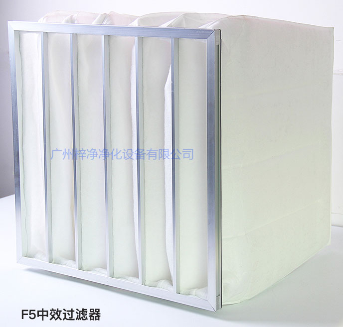 F5級(jí)袋式中效過(guò)濾器主要用于商業(yè)大樓、劇院、車站。